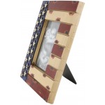 Ebros Gift Rustic Patriotic USA American Star Spangled Banner Flag Veteran Memorial 4X6 Picture Photo Frame Desktop Easel Back Or Wall Hanging Decorative Accent