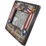 Ebros Gift Rustic Patriotic USA American Star Spangled Banner Strength Faith Hero Hope Brave Love Veteran Memorial 6X4 Picture Photo Frame Desktop Easel Back Or Wall Hanging Decorative Accent