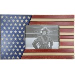 Ebros Rustic Patriotic United States of America Star Spangled Banner American Flag 5X7 Picture Photo Frame Desktop Or Wall Hanging USA Themed Decorative Accent