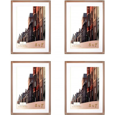 Ethereal Ore Rose Gold 5x7 Picture Frame with 4x6 White Mat 4 Pack Rose Gold Frame Rose Gold Picture Frames Rose Gold Frame 5x7 Rose Gold Room Decor Rose Gold Wall Decor 5x7 Rose Gold