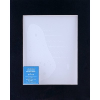 Gallery Solutions Custom Bevel Cut 16x20 11x14 Opening in Black Picture Frame Mat 11 inches x 14 inches