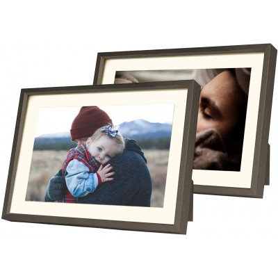 Golden State Art Dark Brown 5x7 Picture Frame Displays Photos 4x6 with Mat or 5x7 inch Without Mat Shatter-Resistant Glass Aluminum Photo Frame for Wall or Tabletop Display 2 Pack