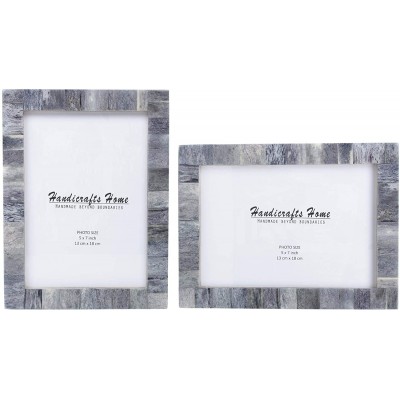 Handicrafts Home Photo Picture Frame 5" x 7" Grey Handmade Gift Pack of 2