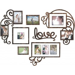 Hello Laura Heart Shape Made to Display Three 4x6 Photos Ready to Hang or Stand with Built in Easel