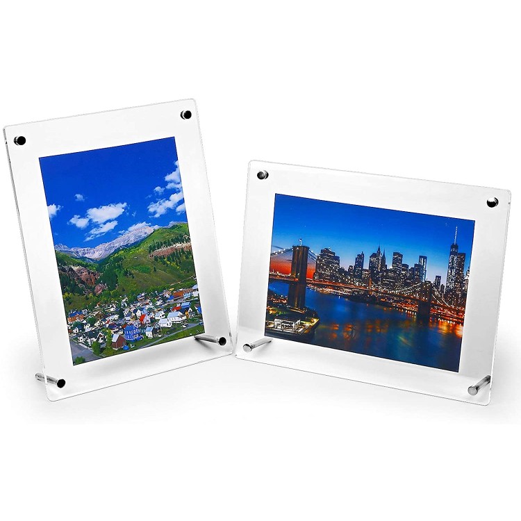 HESIN 2 Pack of 6 x9 Acrylic Picture Frame Desktop Tabletop Photo Frame Wall Mounted Certificate Sign Holder Artwork Art Print Display Stand Suit for A5 Paper,6 x8” or 6x9 Frame Inside 2 Pack