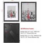 Hongkee 8x10 Picture Frame,Made of Solid Wood and High Definition Glass,Set of 2 Washed BlackHK012015-SD8x10-BK2PK