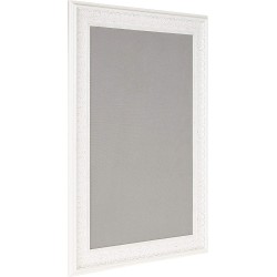 Kate and Laurel Alysia Framed Gray Linen Fabric Pinboard 19.5" x 28.5" White Chic Traditional Wall Decor and Organization