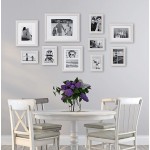 Kate and Laurel Bordeaux Modern Gallery Wall Kit Set of 10 with Assorted Size Frames with White-Wash Finish