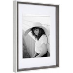 Kate and Laurel Gibson Transitional Frame Set Set of 4 11 x 14 White and Gray Casual Frames for Any Room in The Home
