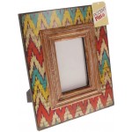 Koehler Home Decorative Ikat Chevron Pattern Wood Photo Memory Frame 4 x 6 by US Gift