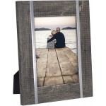 Malden International Designs 5x7 Rustic Gray Picture Frame With Metal Accents