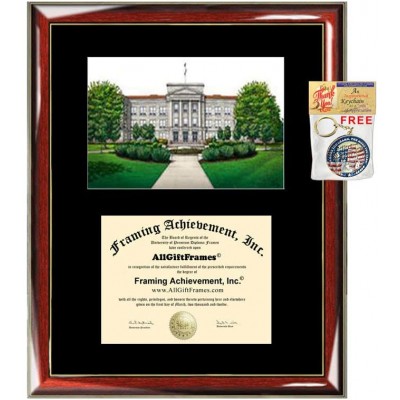 Missouri State University Diploma Frame Lithograph Premium Wood Glossy Prestige Mahogany with Gold Accents Single Black Mat University Diploma Frame