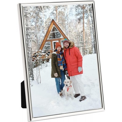 Modern metal photo frame glass picture frame 8x10 Silver thin edge multi-frame collage wall desktop photo frame display for studio gallery home office gift…