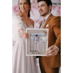 Mr & Mrs 5x7 Picture Frame by Chosen One – Rustic White Picture Frames with Heart Accent – Bridal Shower Gifts Engagement Frame and Wedding Gifts for the Couple – Beach Style Wooden Picture Frame