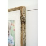 MyBarnWoodFrames Color Washed Reclaimed Barn Wood Picture Frame Natural Border White Wash 8x10
