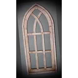 Wooden Antique Style Church WINDOW Frame Primitive Wood Gothic 22 1/2" Shabby 