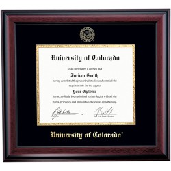 OCM DiplomaDisplay Traditional Frame for University of Colorado CU Boulder Buffaloes | 8-1 2" x 11" Diploma Certificates | Black Gold Mat | Home & Office | Graduation Gift