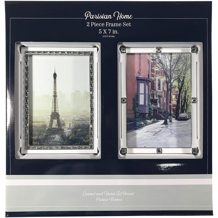 Parisian Home 2 Piece Picture Frame Set 5x7 Enamel & Hand Set Accent