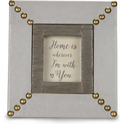 Pavilion Gift Company Emmaline Home is Wherever I'm with You Frame Wall Decor 5.5x6 ES Solid Gray