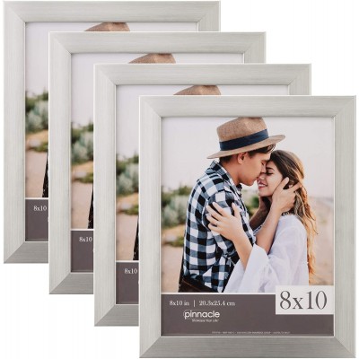 Pinnacle Frames & Accents Classic Set of 4 Picture Frame Set 8" x 10" Silver
