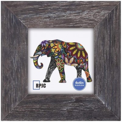 RPJC 4x4 inch Picture Frame Made of Solid Wood High Definition Glass for Wall Mounting Photo Frame Driftwood Finish