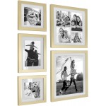 Stonebriar Decorative Stamped Gold 5 Piece Photo Frame Set Wall Hanging Display Modern Gallery Wall Set