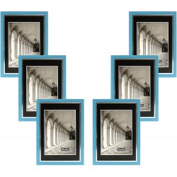Studio 500 8 by 10-inch from Our Modern Collection Colorful Sleek Blue with a Silver Accent Frames EPF1313 6-Pack