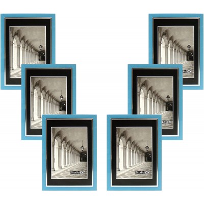 Studio 500 8 by 10-inch from Our Modern Collection Colorful Sleek Blue with a Silver Accent Frames EPF1313 6-Pack