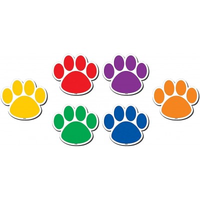 Teacher Created Resources Tcr77207-3 Colorful Paw Prints Magnetic Accents Assorted Colors 18 Per Packs 3 Packs