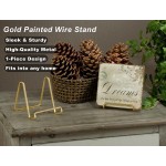 TRIPAR 4 Inch Metal Gold Plated Square Wire Plate Stand Holder Easel Display for Cookbooks Photos Picture Frames & Plates