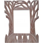 Vintage Wooden Single Picture Photo Frame 5 x 7 Tabletop Holder with Stand Hand Carved Foliage Design Home Decor