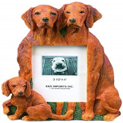 Vizsla Picture Frame Holds Your Favorite 3 x 5 Inch Photo A Hand Painted Realistic Looking Vizsla Family Surrounding Your Photo. This Beautifully Crafted Frame is A Unique Accent To Any Home or Office. The Vizsla Picture Frame Is The Perfect Gift For Vizs