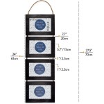 Wallniture Aries Vertical Wall Decor Picture Frames 4x6 Inch 8 Opening Photo Collage Set of 2 Black
