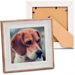 Wooden 5x5 Square Picture Frames with Acrylic -Set of 2- Wall Mount & Table top Display Photo Frames Decor Great for Baby Pictures Weddings Portraits,Christmas gifts