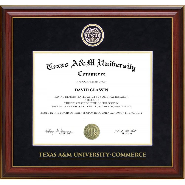 Wordyisms Texas A&M Commerce TAMU-C Diploma Frame with Embossed Logo