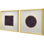 A and B Home 82764 PS Lillian Purple Crystal Shadow Boxes Set of 2 Wall Art