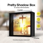 Christian Men Gifts Set of 2 Decorative Memory Frame Shadow Box and Theme Piggy Bank Pastor Appreciation Gifts 7x7x2 Inches Wall Hanging Decor and Office Desk Accents