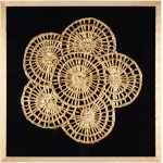 Golden Petals Wall Decor Shadow Box with Gold Frame