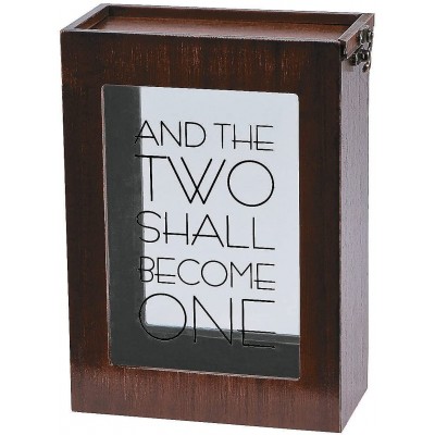 Unknown1 Two Become One Sand Ceremony Shadow Box Home 1 Piece Beige Wood