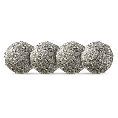 SARO LIFESTYLE Silver Decorative Sphere 4" 4 Count