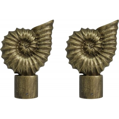 Urbanest Set of 2 Seashell Finial 2 5 8-inch Tall Antique Gold