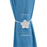 Lewondr Vintage Magnetic Curtain Tieback 4 Pieces Resin Flower Curtain Drapery Holdback Window Curtain Decorative Buckle Holder for Home Cafe Balcony White