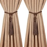 UNI AISENG 2 PCS Curtain Tiebacks Hand-Woven Curtain Tie-Backs Tassel Elegant Curtain Holdbacks for Home Office Decor-Dark Coffee