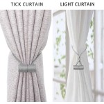 XDerlin Curtain Tiebacks Clips VS Strong Magnetic Tie Band Home Office Decorative Drapes Weave Holdbacks Holders European for Blackout Sheer Window Treatment 2PCS Light Grey