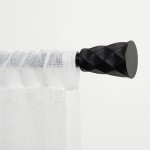 Exclusive Home Byron 1 Window Curtain Rod and Finial Set Adjustable 35-66 Black