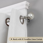 H.VERSAILTEX Window Curtain Rods for Windows 28 to 48 Inches Adjustable Decorative 3 4 Inch Diameter Single Window Curtain Rod Set with Classic Finials Nickel Finishing