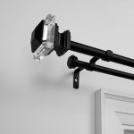Exclusive Home Curtains Prism Double Curtain Rod and Coordinating Finial Set 36-72 Matte Black