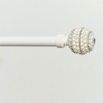 Exclusive Home Diana Curtain Rod and Finial Set 66-120 White