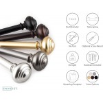 Gold Curtain Rod 72-144 Adjustable Patented Quick Easy Installation Hardware No Tools Option 1 Rod Durable Steel Construction Supports Heavy Fabrics Traditional Knob Finial