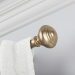 Gold Curtain Rod 72-144 Adjustable Patented Quick Easy Installation Hardware No Tools Option 1 Rod Durable Steel Construction Supports Heavy Fabrics Traditional Knob Finial